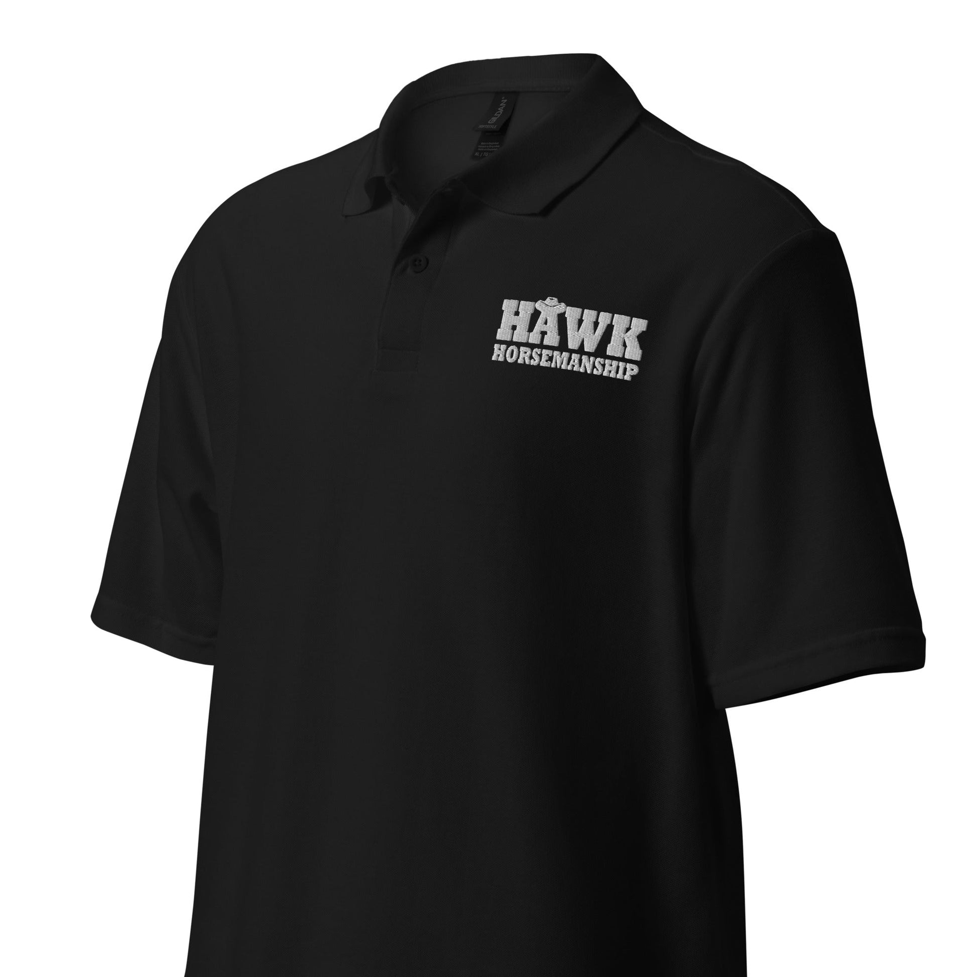 Svart poloskjorte for menn Hawk Horsemanship